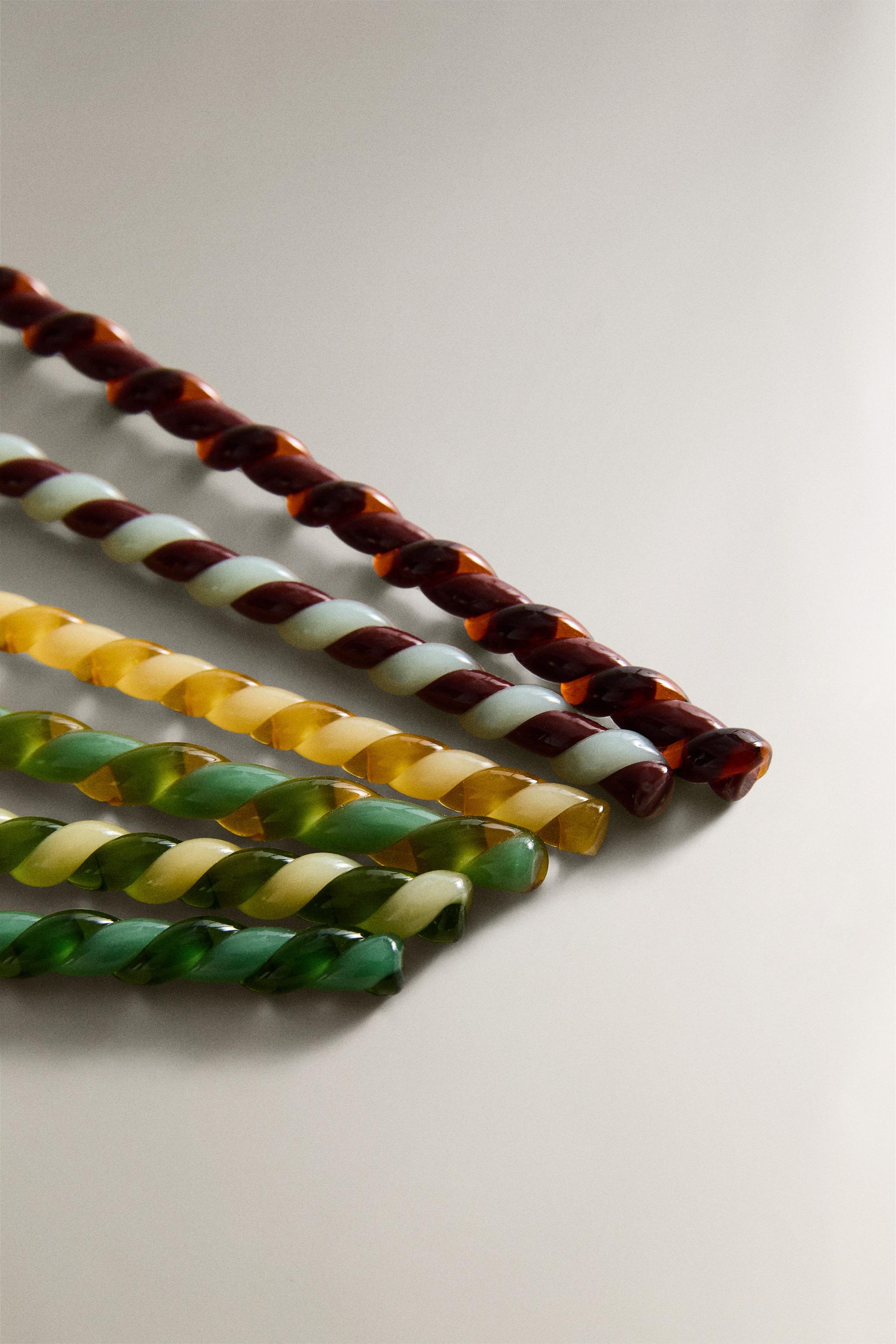 PACK OF MULTICOLOR GLASS SPOONS (PACK OF 6)